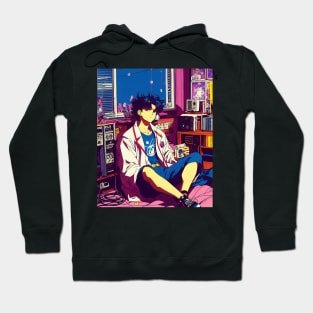 Lost in Lofi World - Japanese anime aesthetic 90s Hoodie